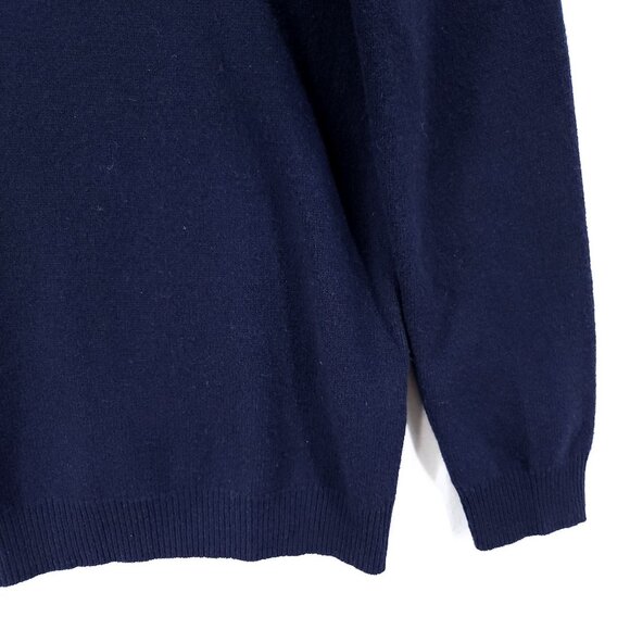 COS Wool Sweater Mens Medium Crew Neck Navy Blue Pullover Quiet Luxury - Picture 6 of 12